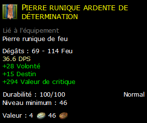 Pierre runique ardente de détermination