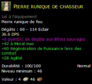 Pierre runique de chasseur