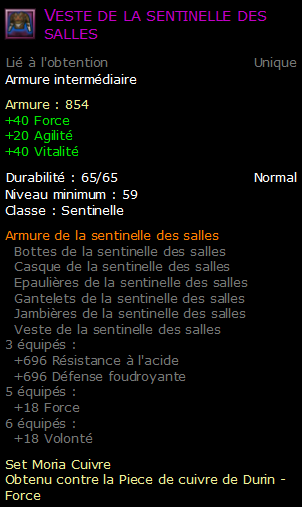 Veste de la sentinelle des salles