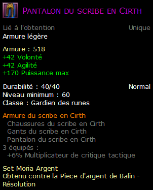 Pantalon du scribe en Cirth