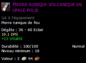 Pierre runique volcanique en opale polie