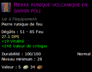 Pierre runique volcanique en saphir poli