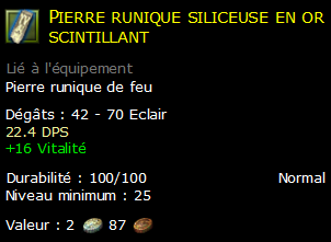 Pierre runique siliceuse en or scintillant