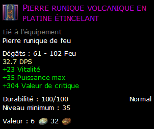 Pierre runique volcanique en platine étincelant