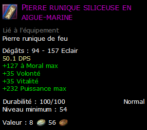 Pierre runique siliceuse en aigue-marine