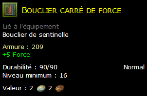 Bouclier carré de force