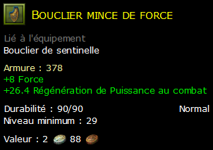 Bouclier mince de force