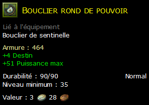 Bouclier rond de pouvoir