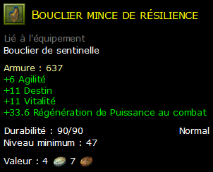 Bouclier mince de résilience