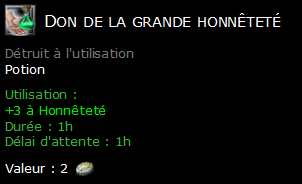 Don de la grande honnêteté