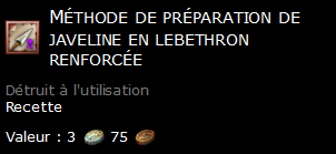 Méthode de préparation de javeline en lebethron renforcée