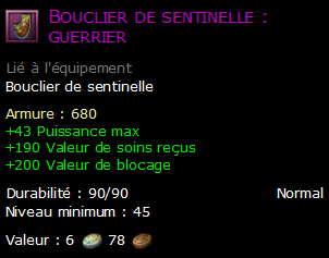 Bouclier de sentinelle : guerrier