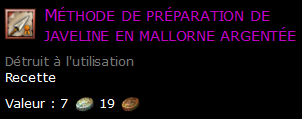 Méthode de préparation de javeline en mallorne argentée