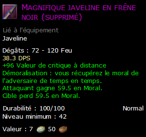 Magnifique javeline en frêne noir (supprimé)