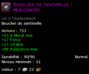 Bouclier de sentinelle : mercenaire