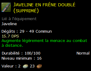 Javeline en frêne doublé (supprimé)