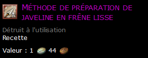 Méthode de préparation de javeline en frêne lisse