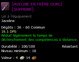 Javeline en frêne durci (supprimé)