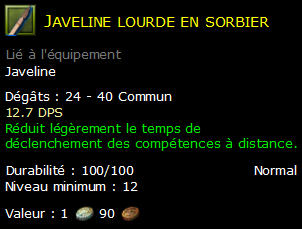 Javeline lourde en sorbier