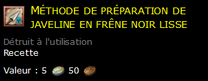 Méthode de préparation de javeline en frêne noir lisse