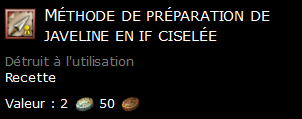 Méthode de préparation de javeline en if ciselée