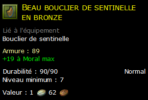 Beau bouclier de sentinelle en bronze