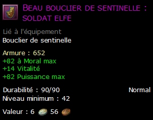 Beau bouclier de sentinelle : soldat elfe