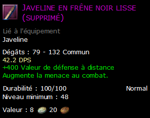 Javeline en frêne noir lisse (supprimé)