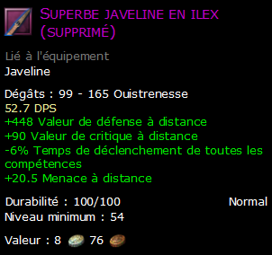 Superbe javeline en ilex (supprimé)