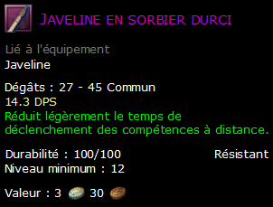 Javeline en sorbier durci