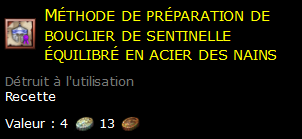 Méthode de préparation de bouclier de sentinelle équilibré en acier des nains