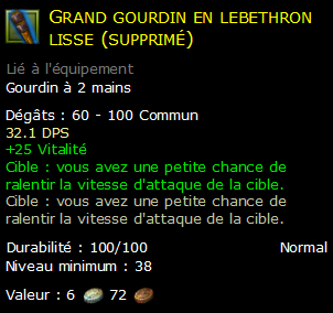 Grand gourdin en lebethron lisse (supprimé)
