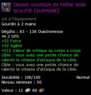 Grand gourdin en frêne noir sculpté (supprimé)