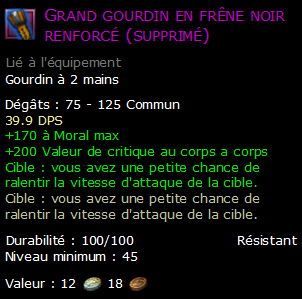 Grand gourdin en frêne noir renforcé (supprimé)