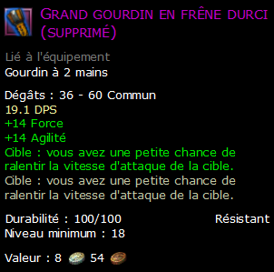 Grand gourdin en frêne durci (supprimé)