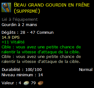 Beau grand gourdin en frêne (supprimé)