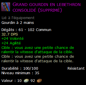 Grand gourdin en lebethron consolidé (supprimé)