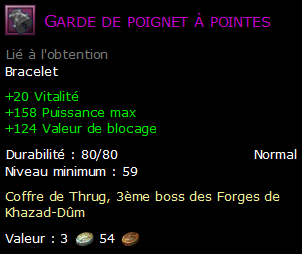 Garde de poignet à pointes