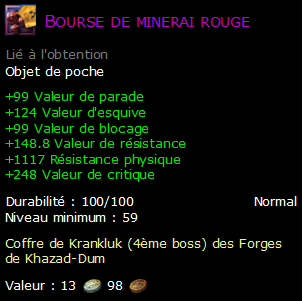 Bourse de minerai rouge