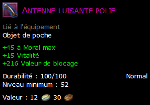 Antenne luisante polie