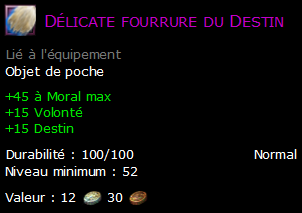 Délicate fourrure du Destin