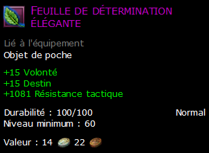 Feuille de détermination élégante