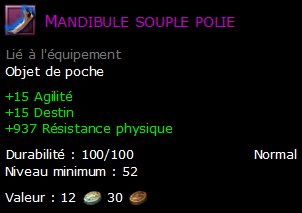 Mandibule souple polie