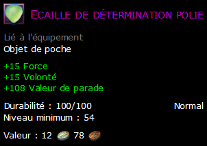 Ecaille de détermination polie