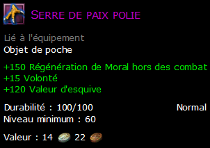 Serre de paix polie