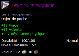 Dent polie endurcie