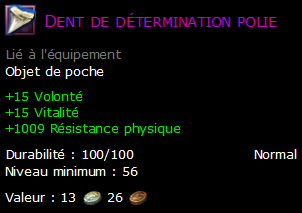 Dent de détermination polie