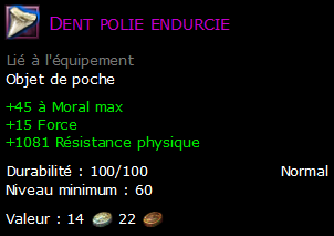 Dent polie endurcie