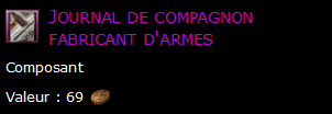 Journal de compagnon fabricant d'armes