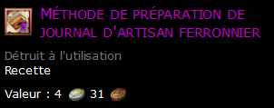 Méthode de préparation de journal d'artisan ferronnier